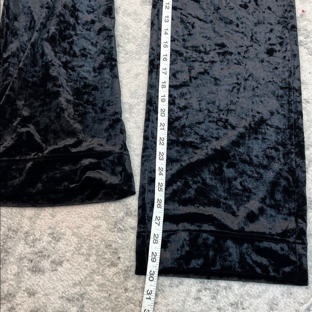 HALARA VELVET BLACK HIGH WAISTED WIDE LEG FRONT POCKET PULL ON PANTS SZ MED NWT - Picture 12 of 12